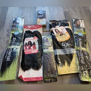 Lot Of Braiding Hair Multiple Bundle 9 Items